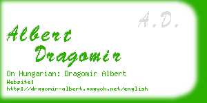 albert dragomir business card